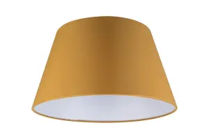 GoodHome Lokombi Mustard yellow Fabric dyed Light shade (D)30cm