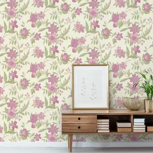 Grandeco Katsu Trail  Floral Blown Wallpaper, Pink