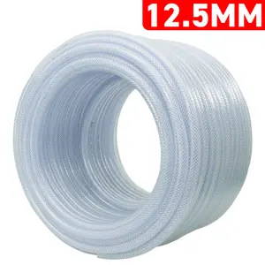 Clear PVC Braided Hose,Food Grade/Oil/Water/Fuel Reinforced Pipe,Tube 12.5mm internal,15.9mm external (4m)