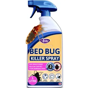 Aviro Bed Bug Spray - Fast Acting Bed Bug Killer for Immediate Control & Long Lasting Prevention. 1 Litre