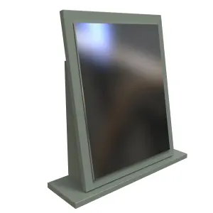 Linear Green Rectangular Freestanding Framed mirror, (H)50.5cm (W)48cm