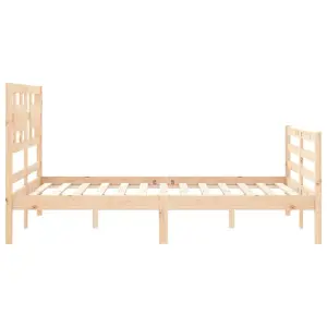 Berkfield Bed Frame with Headboard Small Double Solid Wood