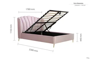 Birlea Lottie King Ottoman Bed Pink