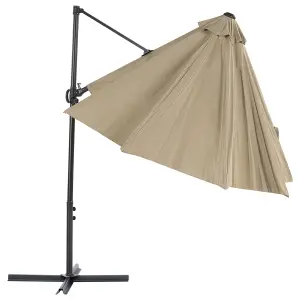 Cantilever Garden Parasol 2.95 m Taupe SAVONA II