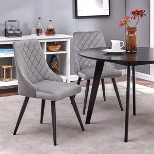 Clocher Upholstered Chair (Set of 2) Grey/Brown/Blue