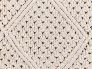 Set of 2 Cushions BESHAM Cotton 45 x 45 cm Geometric Macramé Light Beige