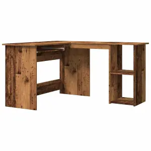 Berkfield Corner Desk Old Wood 120x140x75 cm Engineered Wood