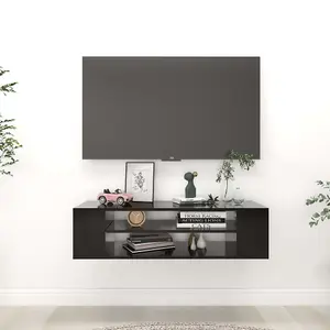 Berkfield Hanging TV Cabinet Black 100x30x26.5 cm Engineered Wood