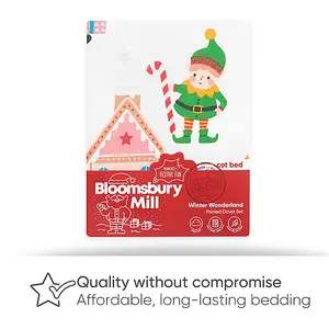 Bloomsbury Mill - Winter Wonderland Christmas Kids Toddler Cot Bed Duvet Cover and Pillowcase Set - Cot Bed - 150 x 120cm