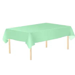 Green Plastic Table Cover, Disposable Wipe Clean Waterproof Tablecloth - 54"x72"