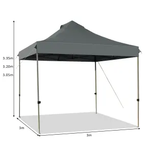 Costway 3 x 3m Pop Up Canopy Tent Outdoor Folding Party Tent Commercial Instant Shelter