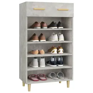 Berkfield Shoe Cabinet Concrete Grey 60x35x105 cm Engineered Wood