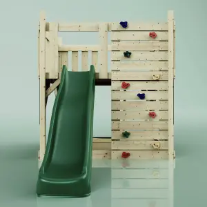 PolarPlay Kids Scandinavian Style Climbing Platform with Slide - Fai Green