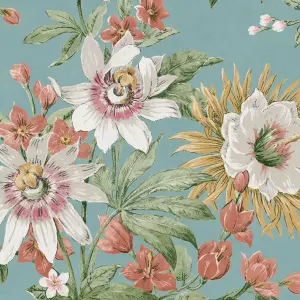 Boutique Martha Duck egg Smooth Wallpaper Sample