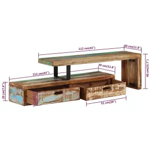 Berkfield TV Stand Solid Wood Reclaimed