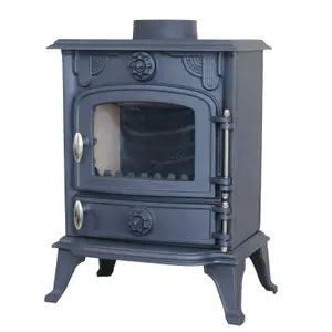 HEATSURE Cast Iron Woodburning Multifuel Stove Fireplace Heat Warm Indoor 5KW