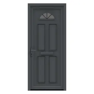 Fortia Lorne Clear Glazed Anthracite RH External Front Door set, (H)2085mm (W)920mm