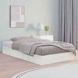 Berkfield Bed Frame White 90x200 cm Solid Wood