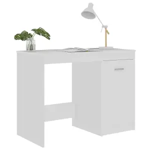 Berkfield Desk White 100x50x76 cm Engineered Wood