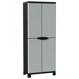 Berkfield Plastic Cabinet 68x39x171.5 cm Rattan Design