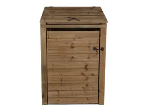 Wooden Wheelie Bin Store (Single, Rustic Brown)