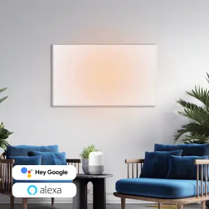 Mirrorstone 580W Nexus Wi-Fi Infrared Heating Panel With White Frame For Wall Installation