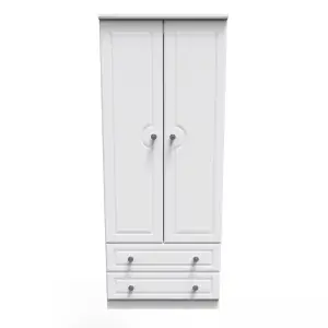 Kendal 2 Door 2 Drawer Wardrobe in White Ash (Ready Assembled)