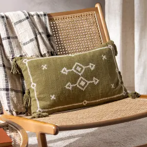 Yard Folis Khaki Geometric Indoor Cushion (L)50cm x (W)30cm