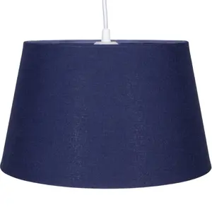 Traditional Linen Fabric Drum Shade for Pendant & Lampshade Navy / 13cm H x 20cm W x 20cm D 