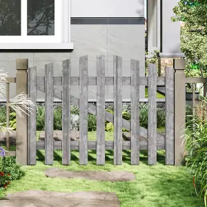 Outdoor Wooden Side Gate in Grey Finish Freestanding Picket Fence Gate W 120cm H 90cm