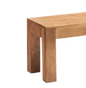 Hommoo Contemporary Solid Light Mango Wood Dining Bench In Matt Finish