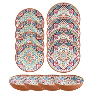 Purely Home Rio Corte 12 Piece Melamine Dinnerware Set