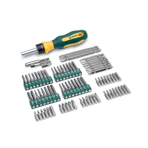 Sata 80Pc Ratcheting Bit Screwdriver Set With Durable Blow Mold Case