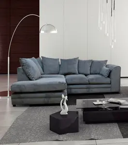 Casper Fabric Left Hand Facing Corner Sofa Grey