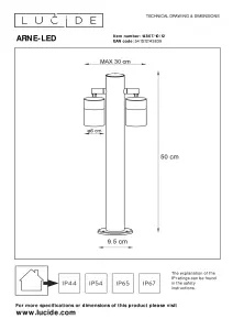 Lucide Arne-Led Modern Bollard Light Outdoor 6,3cm - LED - GU10 - 2x5W 2700K - IP44 - Satin Chrome