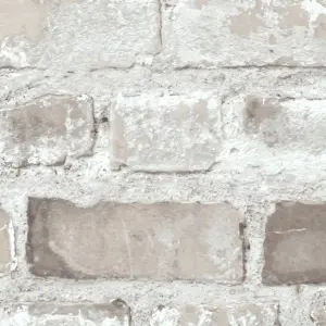 GoodHome Givry Beige Stone effect Brick Textured Wallpaper Sample