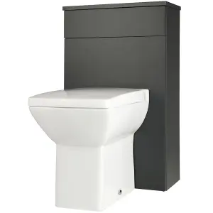 500mm Bathroom Floor Standing WC Unit Matt Dark Grey (Central)