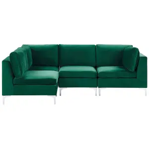 Corner Sofa EVJA Green Velvet Right Hand