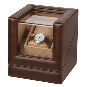 Luxury Dark Brown 2 Cushion Watch Storage Box, Unisex Watch Gift Box, Watch Travel Case Gifts Ideas