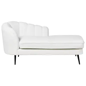 Left Hand Boucle Chaise Lounge Off-White ALLIER