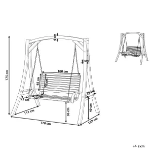 Patio Swing NOVARA Wood Dark Wood