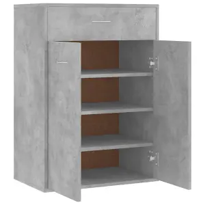 Berkfield Shoe Cabinet Concrete Grey 60x35x84 cm Engineered Wood