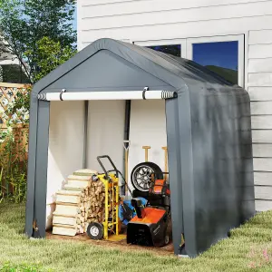 COSTWAY Garden Storage Shelter 240 x 195 cm Outdoor Motorcycle Bike Shed Garage Storage