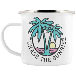 Grindstore Chase The Sunrise Enamel Mug White (One Size)