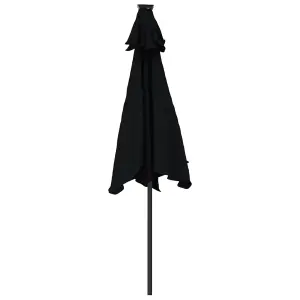 Berkfield Garden Parasol with Steel Pole Black 225x225x212 cm