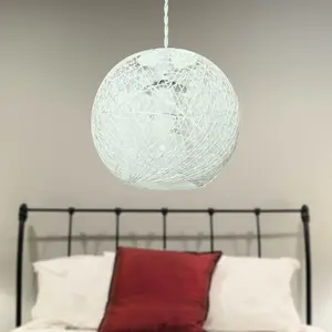 First Choice Lighting Abaca White 8" Globe Ceiling Light Shade