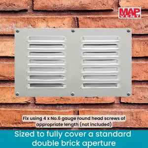 Metal Louvre Air Vent Cover, Suitable for Venting Gas Appliances Internal External Wall, for Openings 9 x 6" (229 x 152mm), Chrome