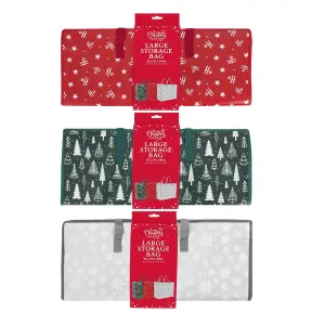 3 Large Christmas Storage Bags Zip Up Gift Bag With Handles Decoration Bags