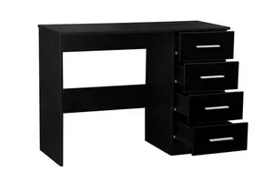 REFLECT 4 Drawer Dressing Table in Gloss Black Drawer Fronts and Black Oak Carcass