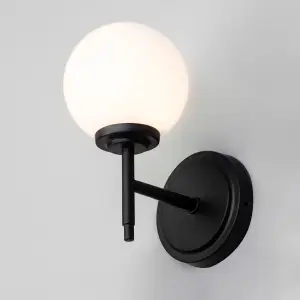 Litecraft Preston Black Bathroom Globe Wall Light